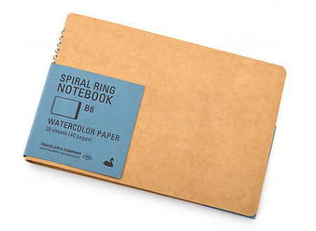 Spiral Ring Notebook B6 watercolor paper 20 sheets, Landscape